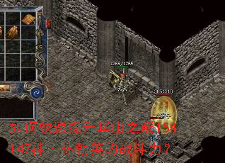 如何快速提升华山之巅154147神·林朝英的战斗力? 如何快速提升华山之巅154147神·林朝英的战斗力?